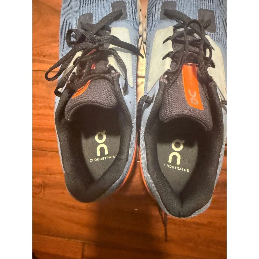 On Cloudstratus Mens Running Shoes Blue Orange US 12.5 Sneaker